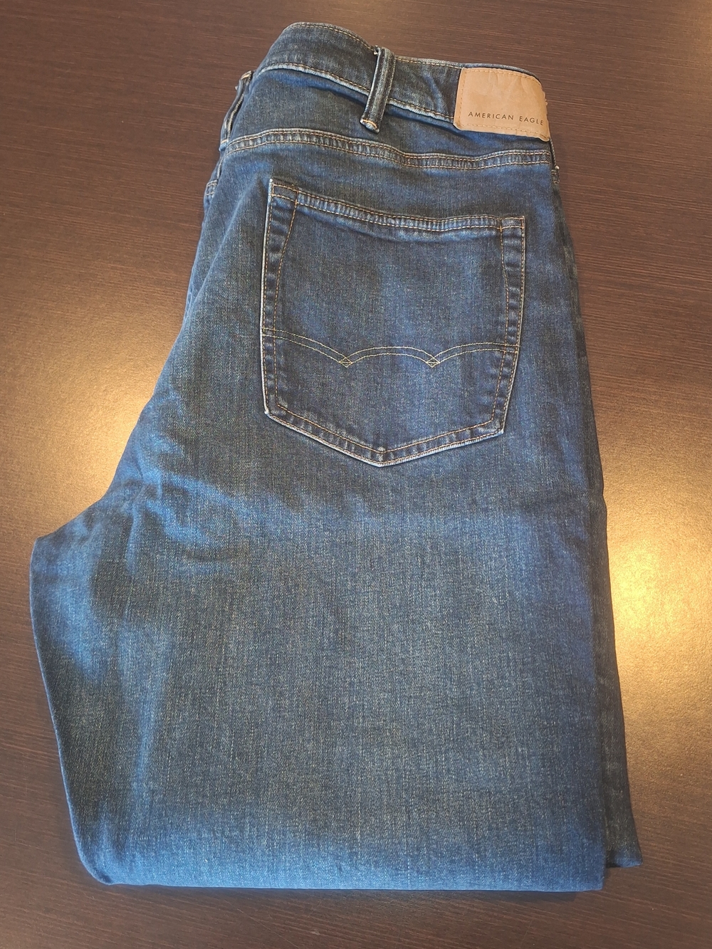 American Eagle Outfitters Men's Dark Blue Slim Straight Jeans